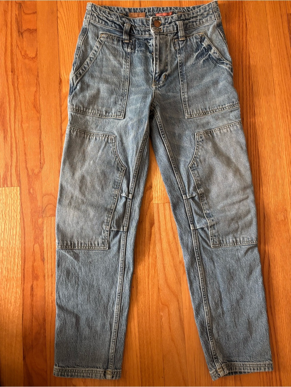 Anthropologie Relaxed Carpenter Jeans in Light Blue Denim